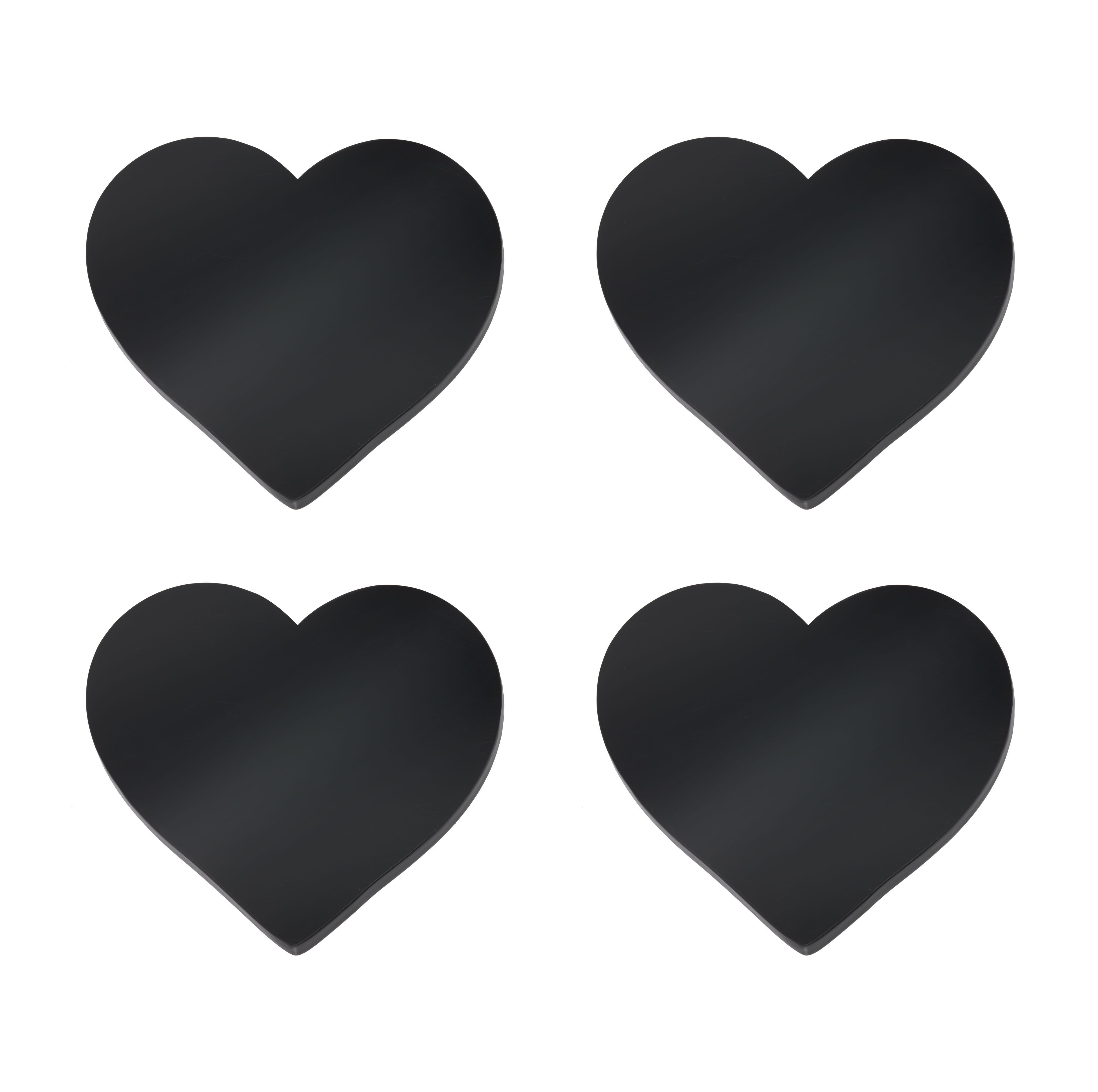 Cheers Acrylic Heart Coasters-Black-Set of 4
